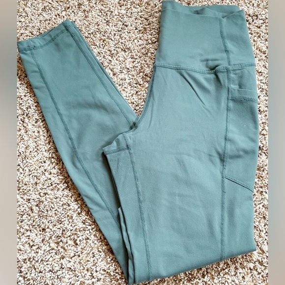 Ethos Women’s Dark Teal Leggings With Side Pockets Size Medium - Picture 1 of 8